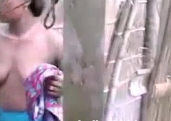 Indian Amateur Village Girl Alfresco Shower - IndianHiddenCams free porn video