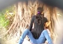 Spying overhead Indian Couple fucking in Park overhead SpyAmateur unorthodox porn integument