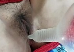 Indian Pyari Wife Hairy Pussy Playing With Condoms