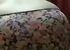 Indian aunty showing her ass in thong