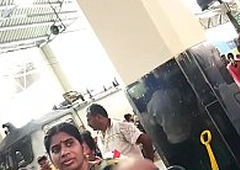 desi aunty showing sexy hip and umbilicus in public - travel diaries