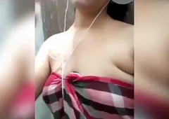 Bangladeshi Beautiful Girl showing and sucking Boobs On Video Call