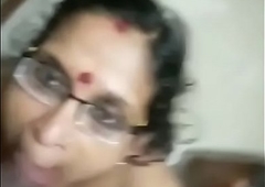 Mature mallu mom giving blowjob and taking cum in mouth