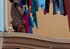 My skinny desi girl at a hostel in bra and panties
