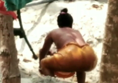 Indian aunty bathing plus showing big ass