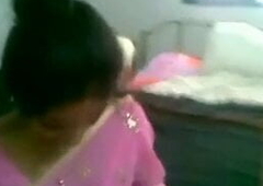Telugu aunty in a pink saree
