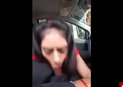Indian Spread out Blowjob round Car