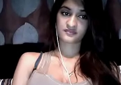 hot indian girl equally boobs on cam