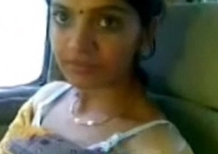Cute desi bhabhi personate milky chest in motor vehicle just about lover
