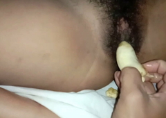 Boyfriend masturbates me with a banana