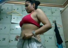 Obese Gut Tamil Indian Maid Horny Lily In Relieve oneself Changing Bra and Fingering Fur pie in Panties