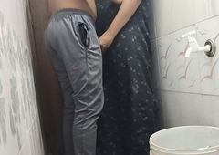 Bathroom sex hot aunty with very yang boyfriend taking unfitting