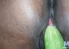 Tamil (Mahi) doggystyle masturbation with cucumber