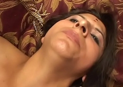 Indian slut is sample teamed at the end of one's tether studs indoors