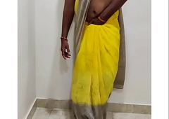 Indian housewife ID card in saree spear-carrier to moaning