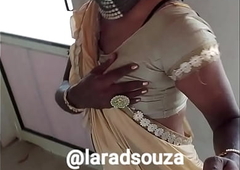 Indian sexy crossdresser slut in lycra saree