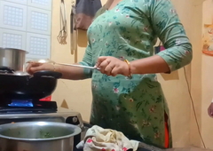 Indian hot wife got fucked while cooking in kitchen