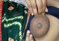 Beautiful XXX Indian Callow Saree Aunty does fingering, Boob press & receives Cumshot from Devar