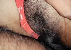 Desi slutty wife pushpa quick fucking and cumshot over her hair pussy with marked audio