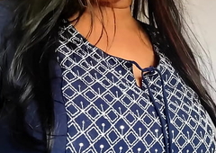 Desi Indian Strumpet with her client with Hindi smutty Talk, Roleplay