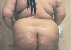Indian Bbw Aunty Interesting Shower thither Bath Showing Her Huge Boobs and Arse