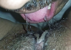 Licking bedraggled desi Indian pussy