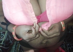 Sex with my wife in pink saree half-top peticot and bta penty getting fuck by me with hindi audio