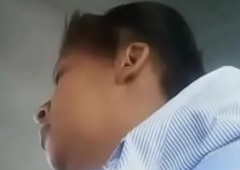 Upskirt of Indian Office woman in Bus