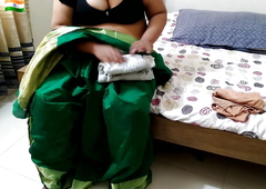 Tamil hot aunty doing laundry In Bed when neighbour guy saw her & fucked Big Ass - Desi Sex