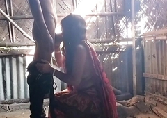 Red Saree Wife Alfresco Oral-sex ( Official Video By Villagesex91)