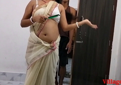 White saree Sexy Real xx Wife Blowjob and fuck ( Official Video By Villagesex91 )