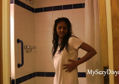 Indian University Girl Divya In Shower