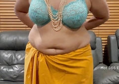 Bonny Indian Milf Changing Saree - Teases in Bra, Panty, Saree Half-top & Skirt