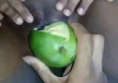 Bhabhi effectuation with himself aid of green mango