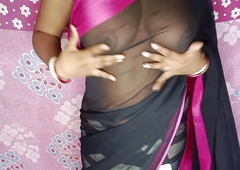 Indian girl open saree