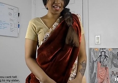 Blistering South Indian sister in impersonate roleplay in Tamil with gimps