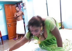 SEXY MALLU Beamy BOOBS BHABI DOING WORK IN HOME, DEBORJI DON'T CONTROL In the flesh TO SEEING HER, Beamy BOOBS MALLU BHABI
