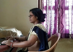 IT Engineer Trishala drilled with colleague on hot Silk Saree after a long time