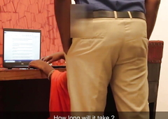 Spliced Fucks Manager in Office Transparent Saree