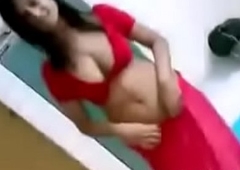 Desi Hot Latitudinarian In Red Sari