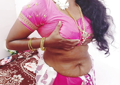Indian telugu lovely saxy saree housewife self...