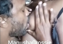 Indian Ladyboy Escort Manusha'_s boobs being sucked by a client