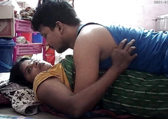 Indian lodging wife hot giving a kiss in husband