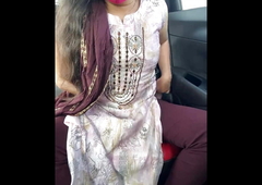 Indian Girl Aarohi video call dealings in the car.