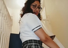 School girl slut sister fucked transmitted to whole class and receives blackmailed into fucking her brother while parents are away desi chudai POV Indian